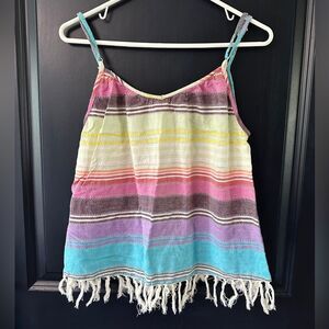 Billabong Tassel Striped Tank Top Size Small